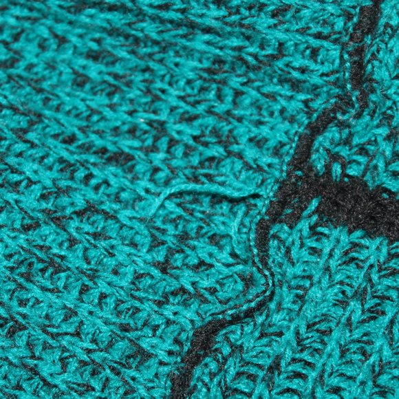 Vintage Sweater Graphix Men's Green Sweater Red and Black Stripes Size Large - Picture 11 of 11